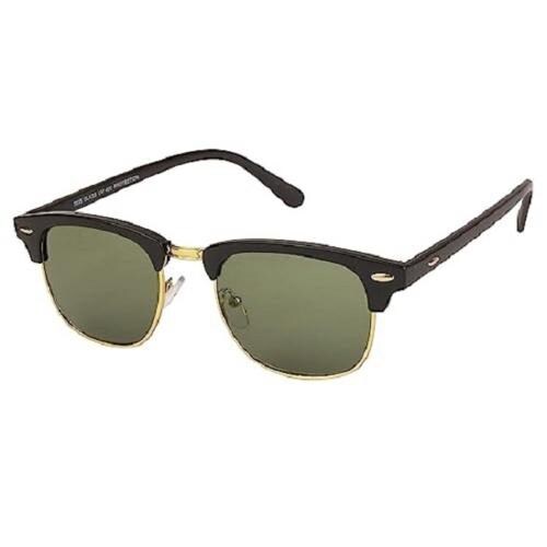 SIDEWOK UV Protected Black Frame Unisex Sunglasses (Green)