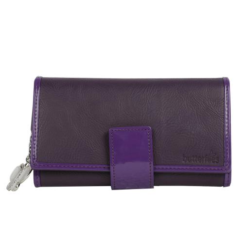 Butterflies Womens Purple Wallet (Bns 2103)