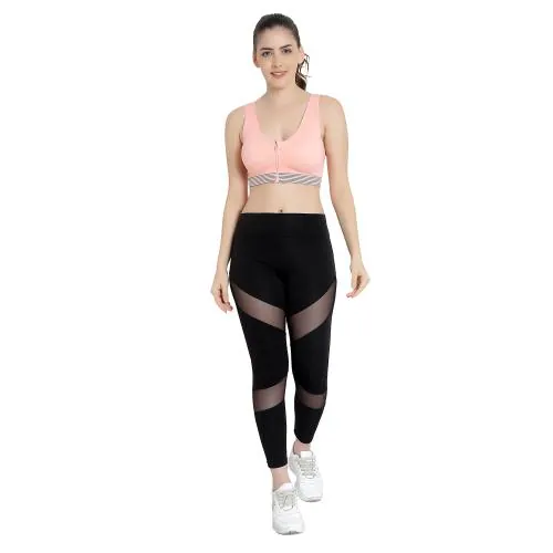 F Fashiol.com High Waist Regular Fit Yoga Pants & Tights for Women Workout with Mesh Insert Legging Tummy Control Yoga Tights