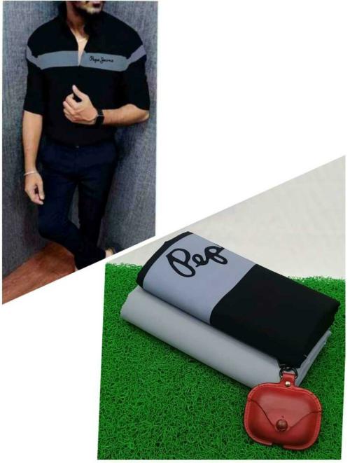 DHARMESH ENTERPRISE Men Printed Polycotton Unstitched Shirt and Trouser Material (Free Size)