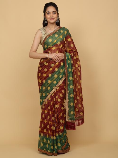 Anuradha Sarees Women's Daily wear Bollywood Saree (_Maroon_Regular)