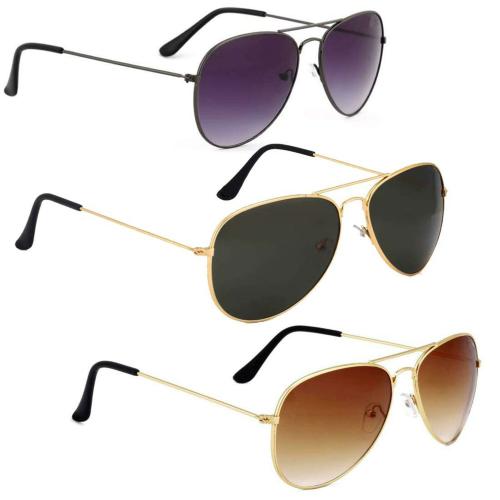 Phenomenal Aviator Unisex Sunglasses (Black, Brown) (Men & Women)