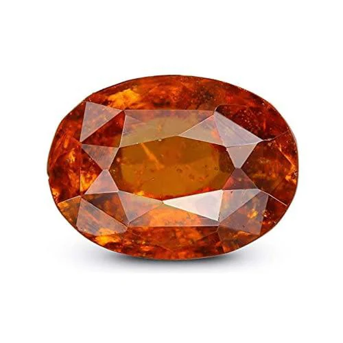 Feel Touch Mart 9.25 Carat Premium Hessonite Gomed Garnet Gemstone Oval Shape Unheated & Untreated Ganet Gomed Stone for Men & Women by Lab Certified