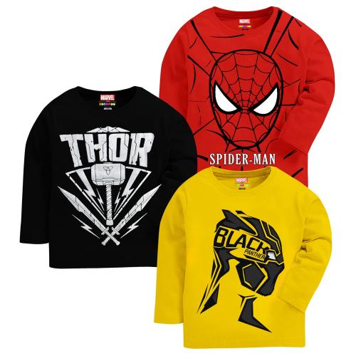 KUCHIPOO Boys Regular Fit T-Shirts Marvel-TSHRT-350N,Multi-Colored T-Shirts| Boys Tshirt| Kids Wear| T shirt for Kids| T shirt for boys| Boys t tshirts