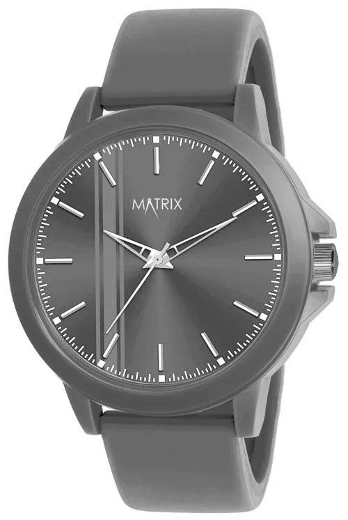 Matrix Timepiece Analog Big Black Dial Silicone Strap Wrist Watch For Men & Boys