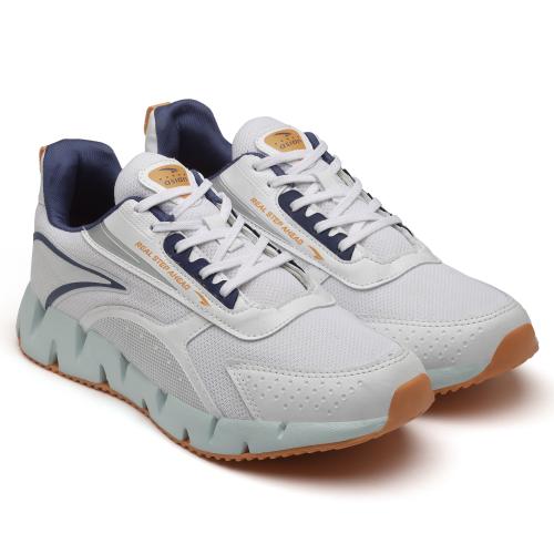 Asian Zigzag White Sports Running Shoes for Men