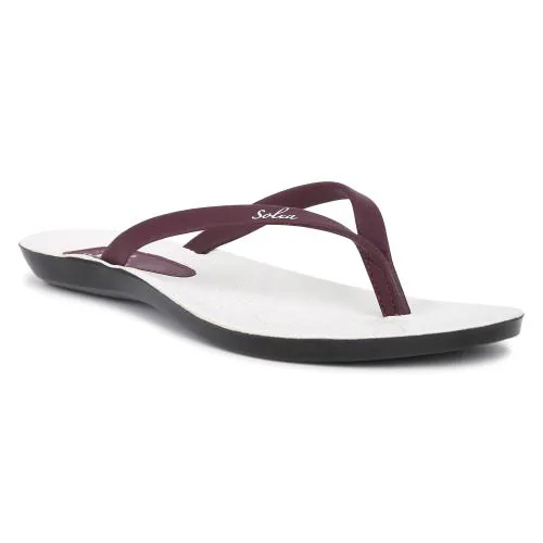 PARAGON Solea Women's Maroon White Flip-Flop