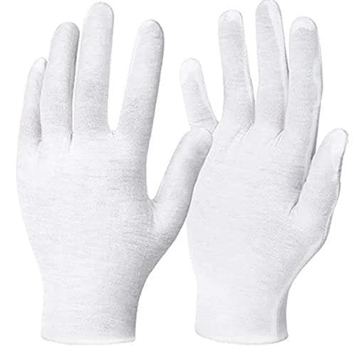 Cotson Men Women Reusable And Washable Pure Cotton Hand Gloves For Multi-Purpose (White, Free Size)