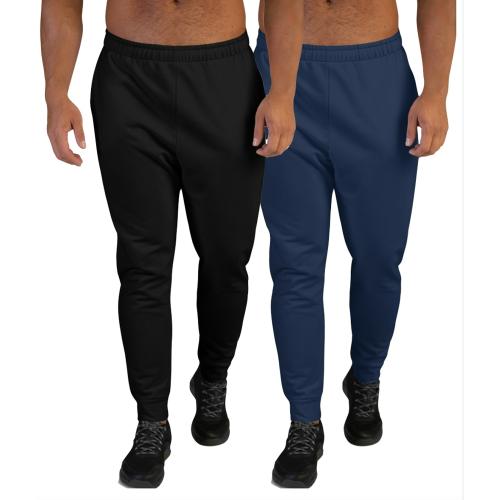 CLOTHINKHUB Solid Pack Of 2 Slim Fit Joggers with Drawstring Waist For Men With 2 Pockets ( Black & Navy Blue )