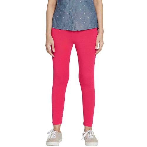 Buy Go Colors Women Pink Solid Stretch Leggings Online at Best Prices