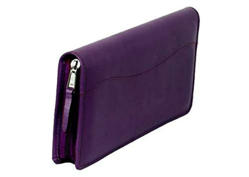 Sukeshcraft Purple Faux Leather Pu Cheque Book Holder for One Cheque Book