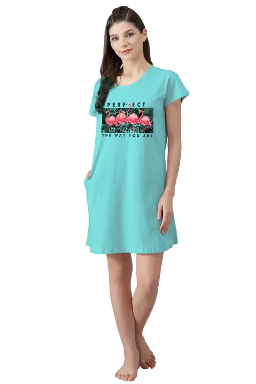 Buy FflirtyGo Women's Sky Color PerfectThe Way You Are Printed Cotton