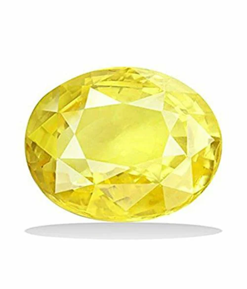 BAGUE Cultured Yellow Sapphire Pukhraj Natural Square Shape Gemstone 5.4 Carats