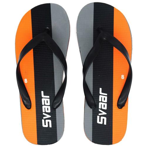 Svaar Printed Black Hawai Chappal For Men