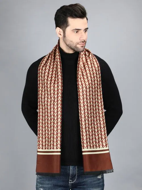 Men Blue & Black Animal Print Muffler