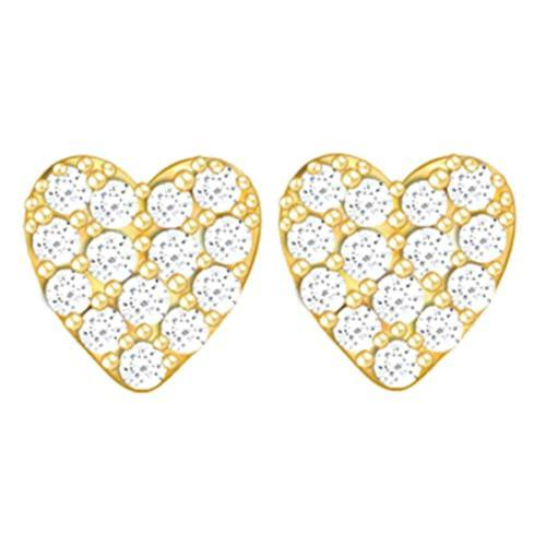 Giva Sterling Silver 18K Gold Plated Heart Of Delight Studs For Women
