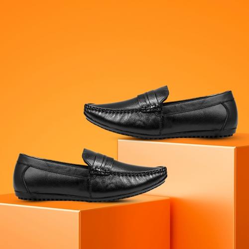 Fasczo genuine leather formals Men's Elegant and Professional Formal Shoes Comfortable, Stylish, and Durable (Black)