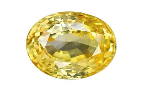 Feel Touch Mart Pukhraj Stone Original Certified 9 Ratti Yellow Sapphire Aaa+ 8.20 Carat Yellow Sapphire Beautiful Oval Shape Earth Mine Premium Yellow Saffire Loose Gemstone For Men & Women