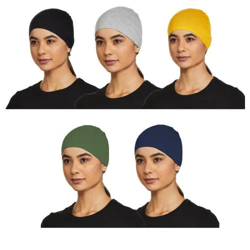 ONCH Womens Cotton Helmet Skull Cap Multicolor Combo (Pack of 5)