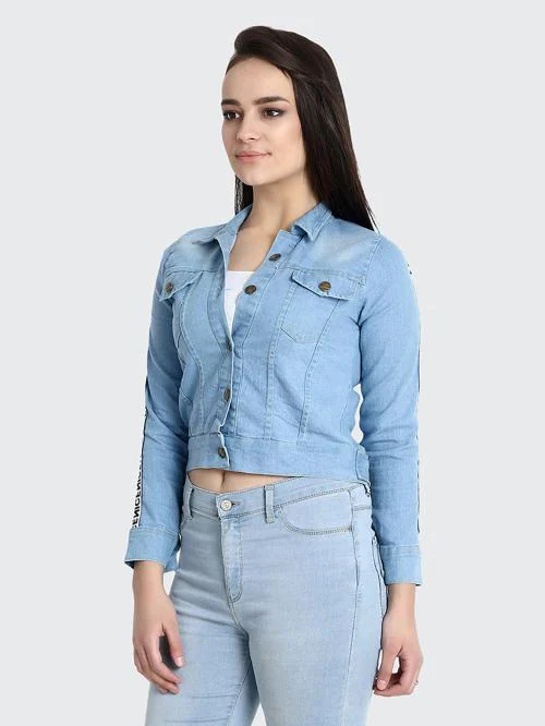 BuyNewTrend Women Light Blue Denim Jacket
