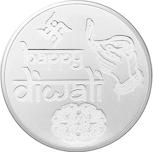 Giva Silver 5 Grams Coin With Happy Diwali Embossing