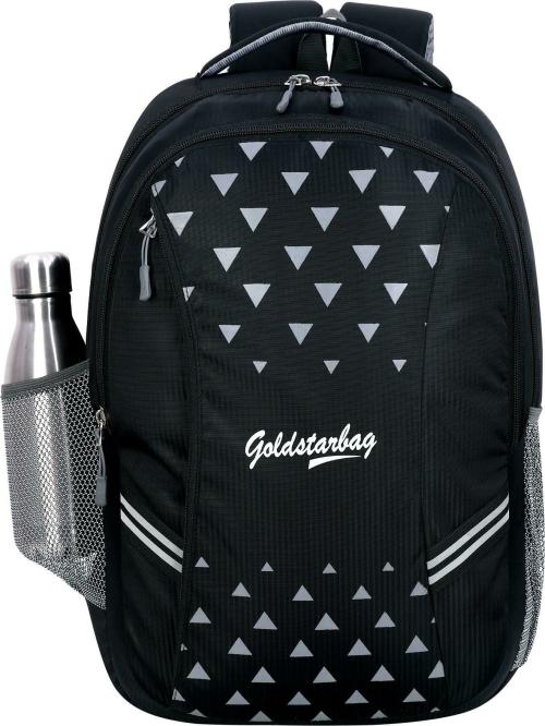 GOLD STAR Black Canvas, Pu Laptop Backpack 27 L