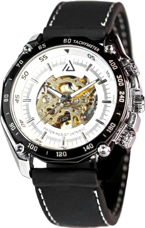 Real Man Watches Skelton Automatic Black Mechanical Luxury Fully Automatic Watch Analog Watch - for Men Automatic Black Skelton