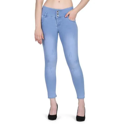 Buy Plazma Jeans Womens Mid Waist Skinny Fit Ice Blue Color Jeans|women ...