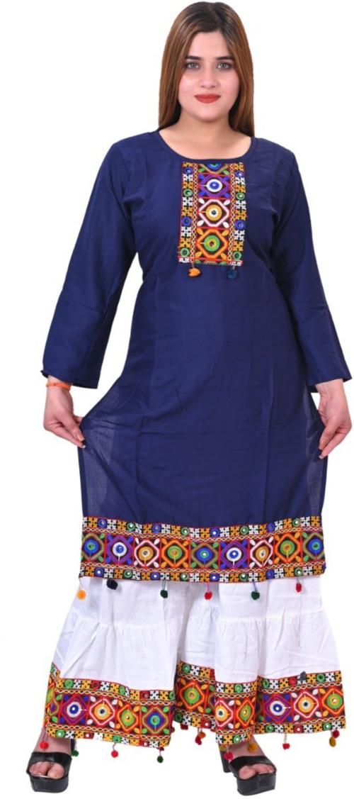 IPLIK Nishi Women Yellow Printed Pure Cotton Kurta and Palazzo Set - M (NF-000132-Yellow-straight kurti With Pants-for Women)