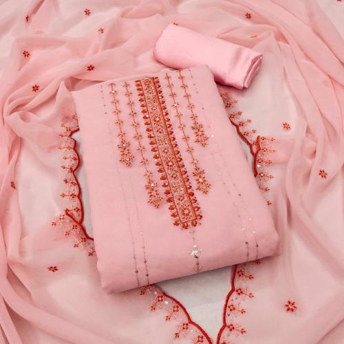 Panzora Graceful Georgette Top with Santoon Bottom Salwar Suit Dress Material