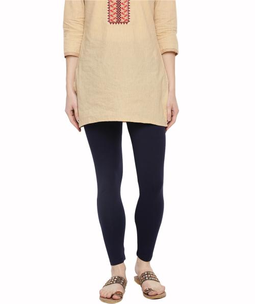 Dollar Women's Missy Pack of 1 Cotton Slim Fit Navy Blue Color Ankle Length Leggings