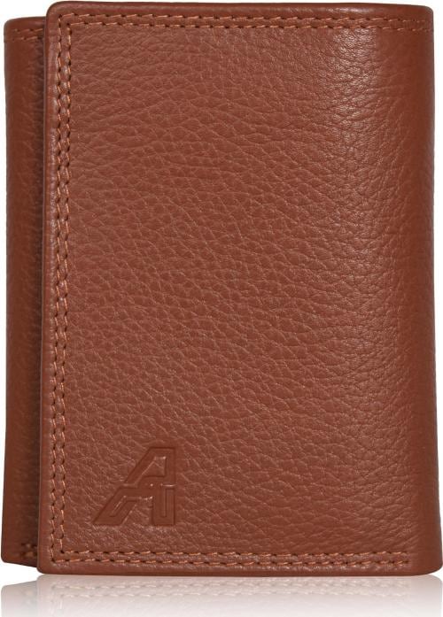 Arshaan Men Tan Genuine Leather 12 Card Slot Rfid Wallet