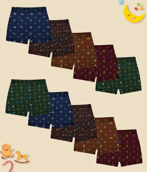 Pine Kids Multicolor Regular Cotton Drawer / Bloomer for Boys & Girls(Pack of 10)