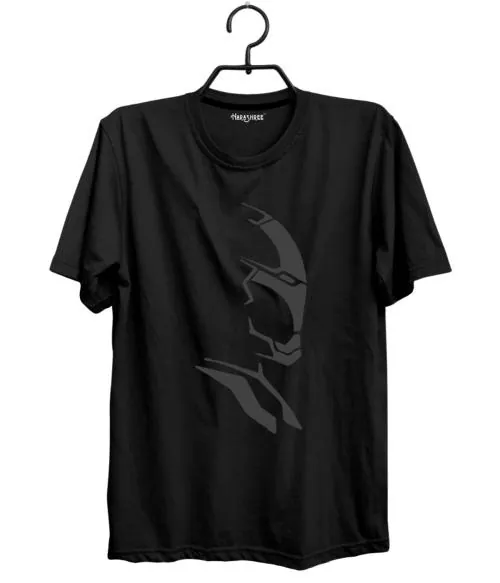 Iron man Cotton t-shirt for men black color Small Size by Harashree