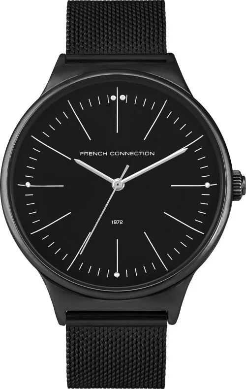 French Connection Analog Black Dial Black Strap Watch For Men & Women