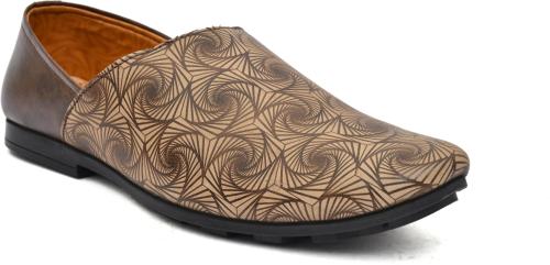 ARICS Premium Nagra Rajasthani Mojri Jutti For Men Mojaris For Men (Brown)