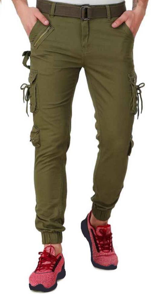 Meoby Men Green Cotton Cargos