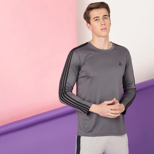 FTX Men Dk. Grey Solid Polyester Single T-shirt