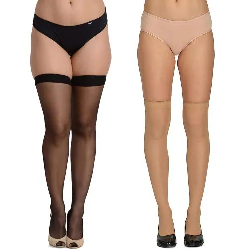 eDESIRE Women Girls Sheer Pantyhose Stockings , Color- Skin Black