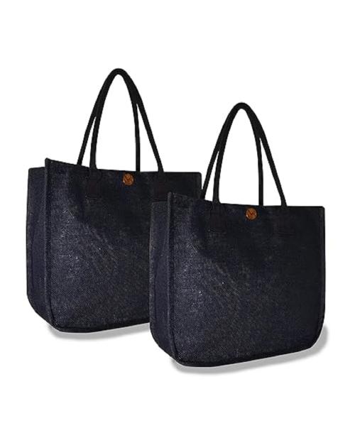 Buy EARTHBAGS Essential Jute Tote Bags with Loop Closure pack of 2