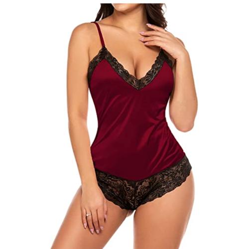 KLOVVY Women Night Suit/Sleeping Suit/Nightgown/Wedding Night Suit/Women Night Suit In Maroon Color