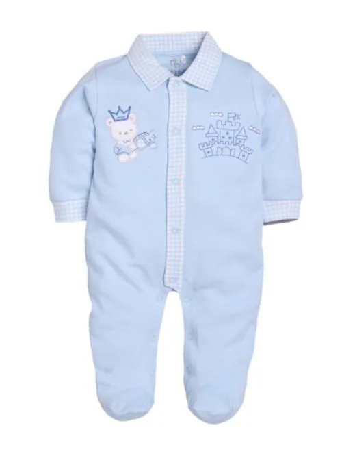 Baby Go Full Sleeve 100% Pure Cotton Romper For Baby Boys(3-6M,Sky)