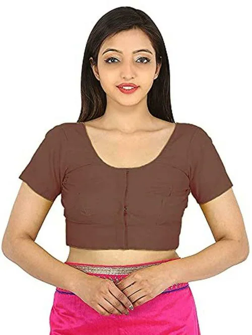 GULBINS Women Coffee Cotton Blouses (38 size)
