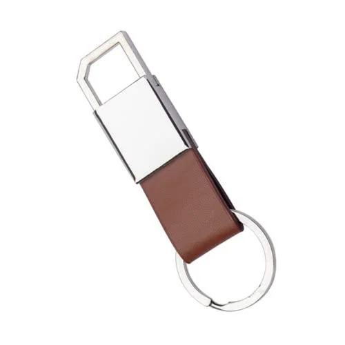 Giftana Brown Vegan Leather Strap Metal Keychain, Leather Key chain, Metal Keychain for Men and Women, Keychain for house, Keychain Holder For Bikes Car Keychains Rings For Gift