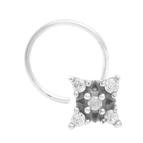 MOONEYE Indian Traditional Nose Pin 925 Sterling Silver Handmade Black Oxidized Nose Pin