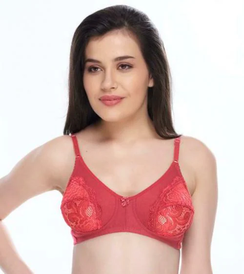 DAISY DEE Pink Embroidered Cotton Blend Bra