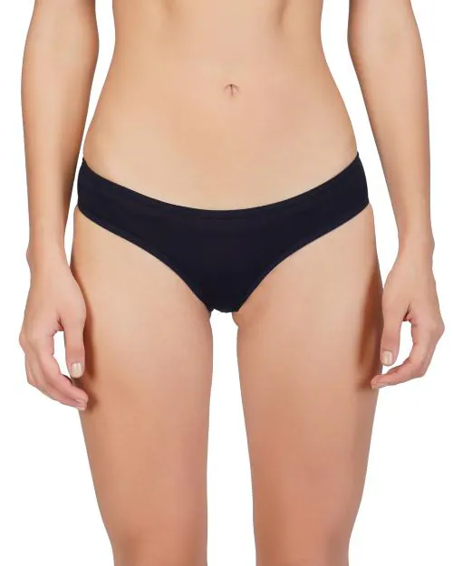 Bleeding Heart Women's Solid Navy Blue Thong Panty, Low Waist with Minimal Back Coverage, Pack of 1