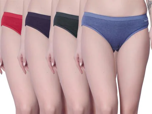 Nisixdec 4 Pcs Regular Panty Women's Cotton Panties | High Waist | Full Hip Coverage | No Exposed Elastic At Waist & Thigh Round Cotton Women's Underwear Bikini Breathable Full Briefs Soft Panties Comfort Underpants Ladies Panties