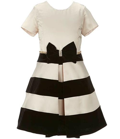 Wish Littlle Baby Girl Gold Satin A-Line Kids Dress - 12 Months-24 Months