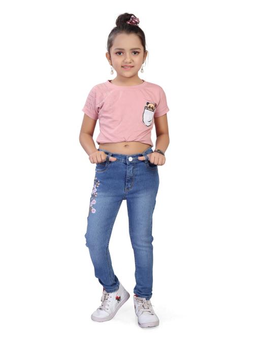 Reelize - Denim Jeans For Girls | Regular Jeans , Blue | Slim Fit , Kids Jeans , Single Button | 7 To 8 Years | Pack of 1
